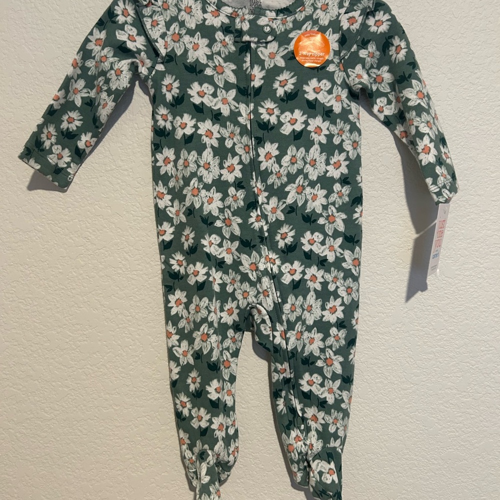 Floral Green Kids One Piece